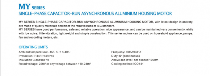 50Hz 0,55KW 0,75HP 1440rpm condensador monof&aacute;sico de arranque de funcionamiento motor de inducci&oacute;n asincr&oacute;nico 220V/230V voltaje de corriente alterna 60Hz potencia nominal de frecuencia 5