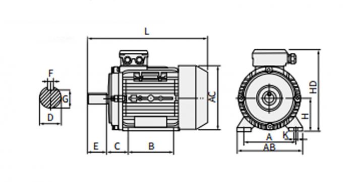 Motor asíncrono de 220V AC a prueba de agua 60Hz B35 Tamaño de brida 0.09HP / 0.06KW para máquina de café comercial 8