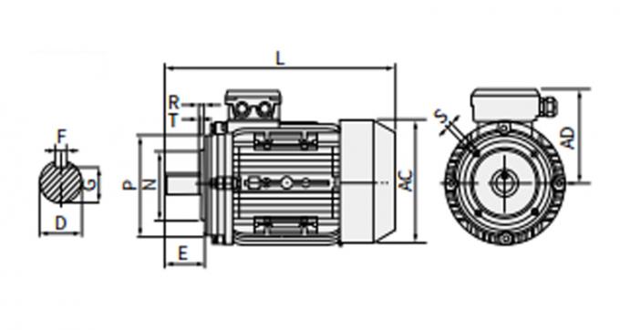 Motor asíncrono de 220V AC a prueba de agua 60Hz B35 Tamaño de brida 0.09HP / 0.06KW para máquina de café comercial 10